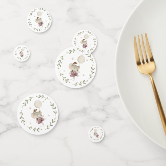 Schattig Meisje Olifant Botanische Bloemen Boho Ba Confetti (Groep)