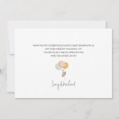 Schattig Meisje Olifant Botanische Boho Baby showe Bedankkaart (Achterkant)