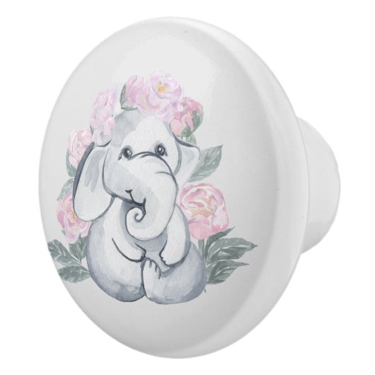 schattig meisje olifant decor keramische knop (Rechts)