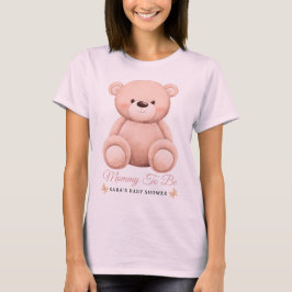 Schattig meisje oranje teddybeer mama te worden Ba T-shirt