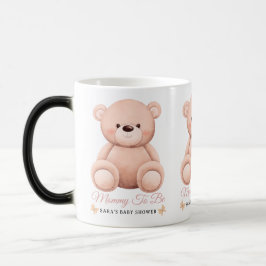 Schattig meisje oranje teddybeer zwangereBaby Show Magische Mok