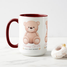 Schattig Meisje Oranje Teddydbeer Wordt Mama Baby Mok