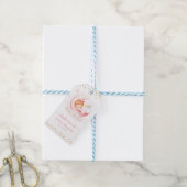 Schattig meisje over de maan Baby shower Baby show Cadeaulabel (Met Touw)