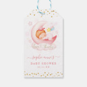 Schattig meisje over de maan Baby shower Baby show Cadeaulabel (Achterkant)