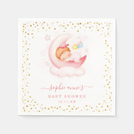 Schattig meisje over de maan Baby shower Baby show Servet