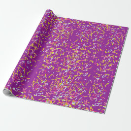 Schattig Meisje Paarse Kleur Donut Strooisel Patro Cadeaupapier