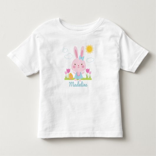 Schattig meisje Paashaas Kinder Shirts (Voorkant)
