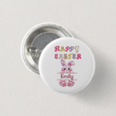 Schattig meisje personaliseer Happy Pasen Konijn Ronde Button 3,2 Cm (Voorkant /achterkant)