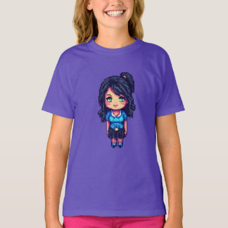 Schattig meisje pixelart  t-shirt