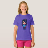 Schattig meisje pixelart  t-shirt (Voorkant volledig)
