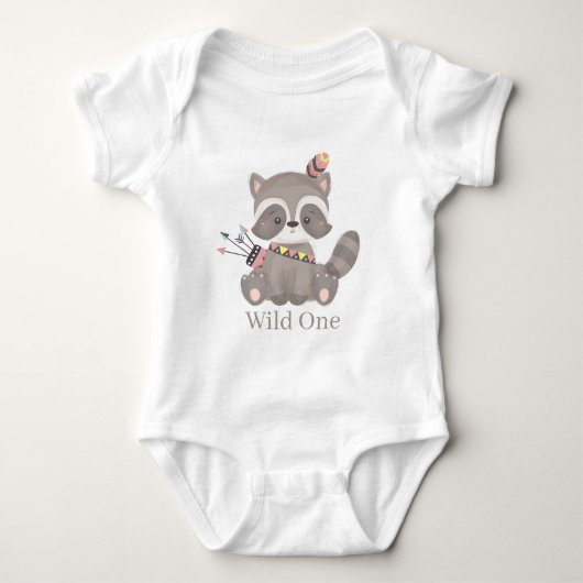 schattig meisje raccoon wild romper (Voorkant)