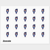 Schattig meisje ronde sticker (Vel)