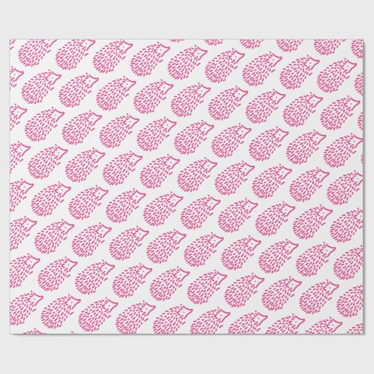 Schattig Meisje Roze Egel Kinder Baby dier Cadeaupapier (Vlak)