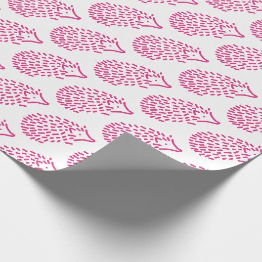 Schattig Meisje Roze Egel Kinder Baby dier Cadeaupapier (Hoek)