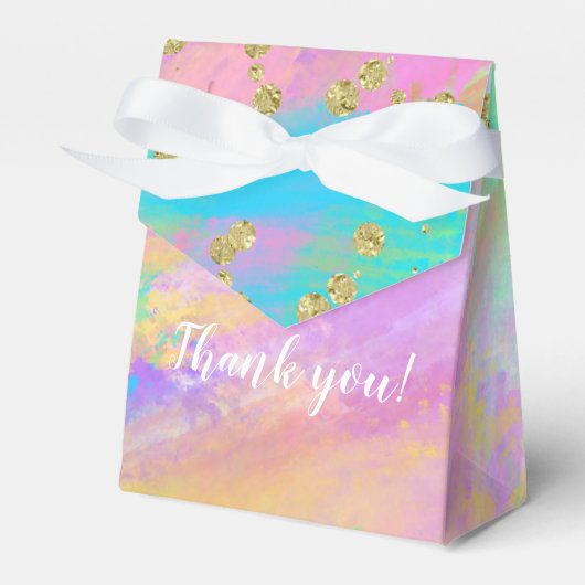 Schattig meisje roze Paarse blauw bos dieren parti Bedankdoosjes (Voorkant Zijde)