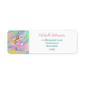 Schattig meisje roze Paarse blauw bos dieren parti Etiket (Voorkant)