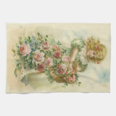 Schattig Meisje Roze Rozen Theedoek (Horizontaal)