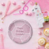 schattig meisje roze voetbalfeest papieren bordje (Feest)