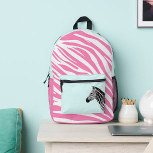 Schattig Meisje Roze Zebra Monogram Bedrukte Rugzak