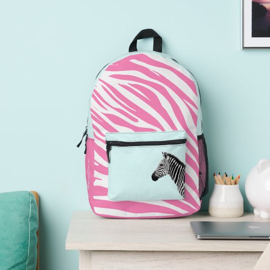 Schattig Meisje Roze Zebra Monogram Bedrukte Rugzak