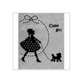 Schattig meisje rubberstempel (Afrduk)