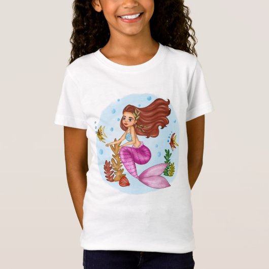schattig meisje strand t-shirt (Voorkant)