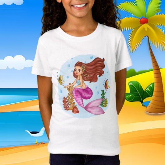 schattig meisje strand t-shirt