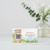 Schattig meisje teddy Bear QR Code Registry Kaart (Staand voorkant)