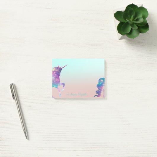 Schattig meisje, Unicorn, Ombre-Personalized Post-it® Notes (Kantoor)