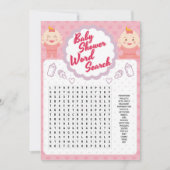 schattig meisje woordzoekster kaart (Voorkant)