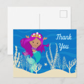 Schattig Meisje Zeemeermin Aangepaste Bedankt Kind Briefkaart (Voorkant / Achterkant)