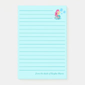 Schattig Meisje Zeemeermin Op Maat Gemaakt Turquoi Post-it® Notes (Voorkant)