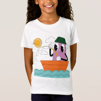 Schattig Meisje Zeiler Avontuur – Leuk Zomer Boot T-shirt