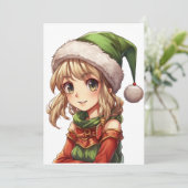 Schattig Meisjes Elf Kaart (Staand voorkant)