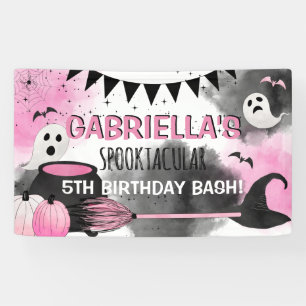 Schattig Meisjes Spooktacular Halloween Verjaardag Spandoek