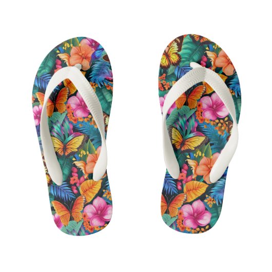 schattig meisjes vlinders bloemen patroon kinder teenslippers (Voetbed)