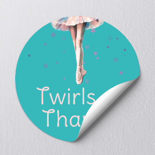 Schattig Meisjesachtig Pastel Roze Ballerina Tutu Ronde Sticker