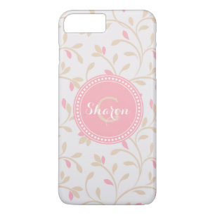 Schattig meisjesachtig pastel roze bloemmotief mon iPhone 8/7 plus hoesje