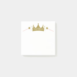 Schattig meisjesachtig prinses roze en goud post-it® notes