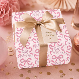 Schattig Meisjesachtig Roze Esthetisch Boog Cadeaupapier