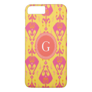 Schattig meisjesachtig roze ikat tribal patroon mo iPhone 8/7 plus hoesje