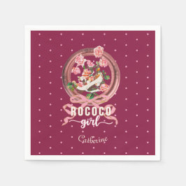 Schattig Meisjesachtig Roze Rococo Schoen Rozen St Servet