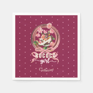 Schattig Meisjesachtig Roze Rococo Schoen Rozen St Servet