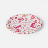 Schattig Meisjesachtig Roze Rode Disco Cowgirl Est Papieren Bordje (Gekanteld)