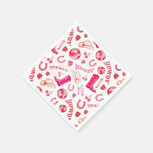 Schattig Meisjesachtig Roze Rood Disco Cowgirl Est Servet (Hoek)