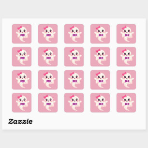 Schattig meisjesachtige Boo! Geest Vierkante Sticker