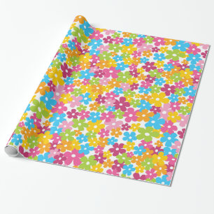 Schattig meisjesachtige lente bloemen patroon cadeaupapier
