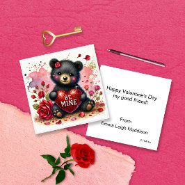 Schattig Meisjesbeer Mijn Klaslokaal Valentijn Notitiekaartje