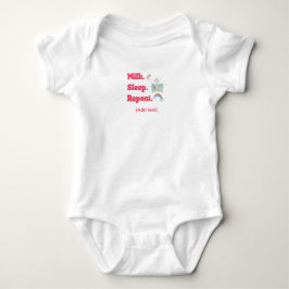Schattig "Melk. Slapen. Herhalen." Babywieg & Rege Romper