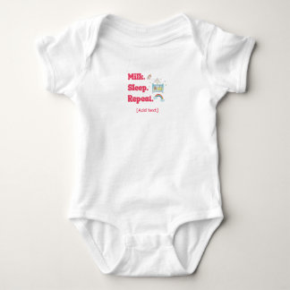 Schattig "Melk. Slapen. Herhalen." Babywieg & Rege Romper